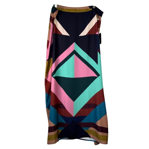 Eloquii Studio Womens Size 18 Geometric Multicolor Maxi Skirt NEW - Picture 1 of 6